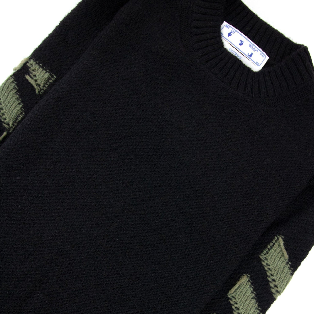 Off White Reverse Arrow Diag Knitted Sweatshirt Black/green