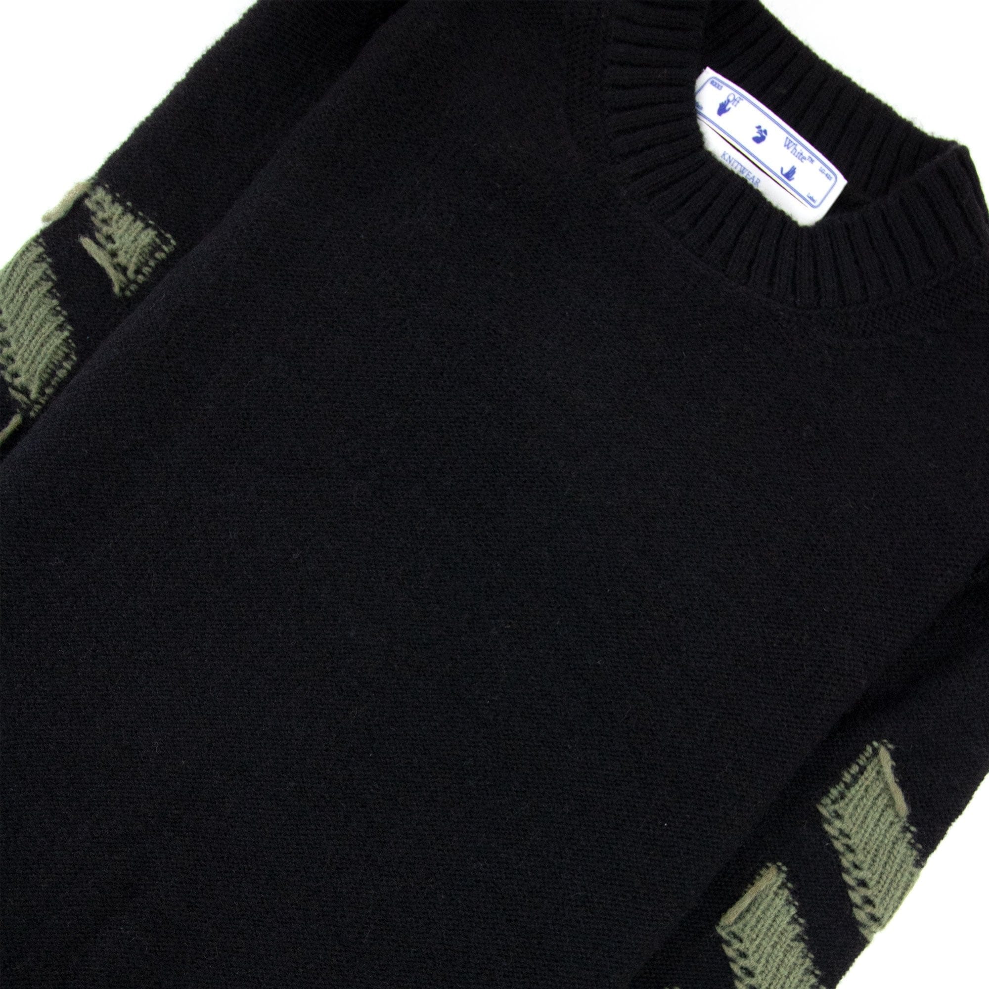 Off White Reverse Arrow Diag Knitted Sweatshirt Black/green
