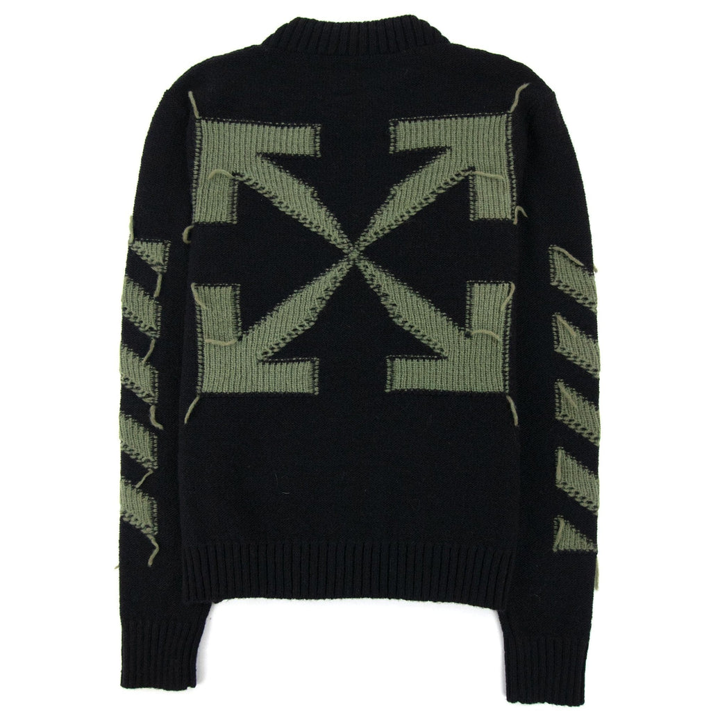Off White Reverse Arrow Diag Knitted Sweatshirt Black/green