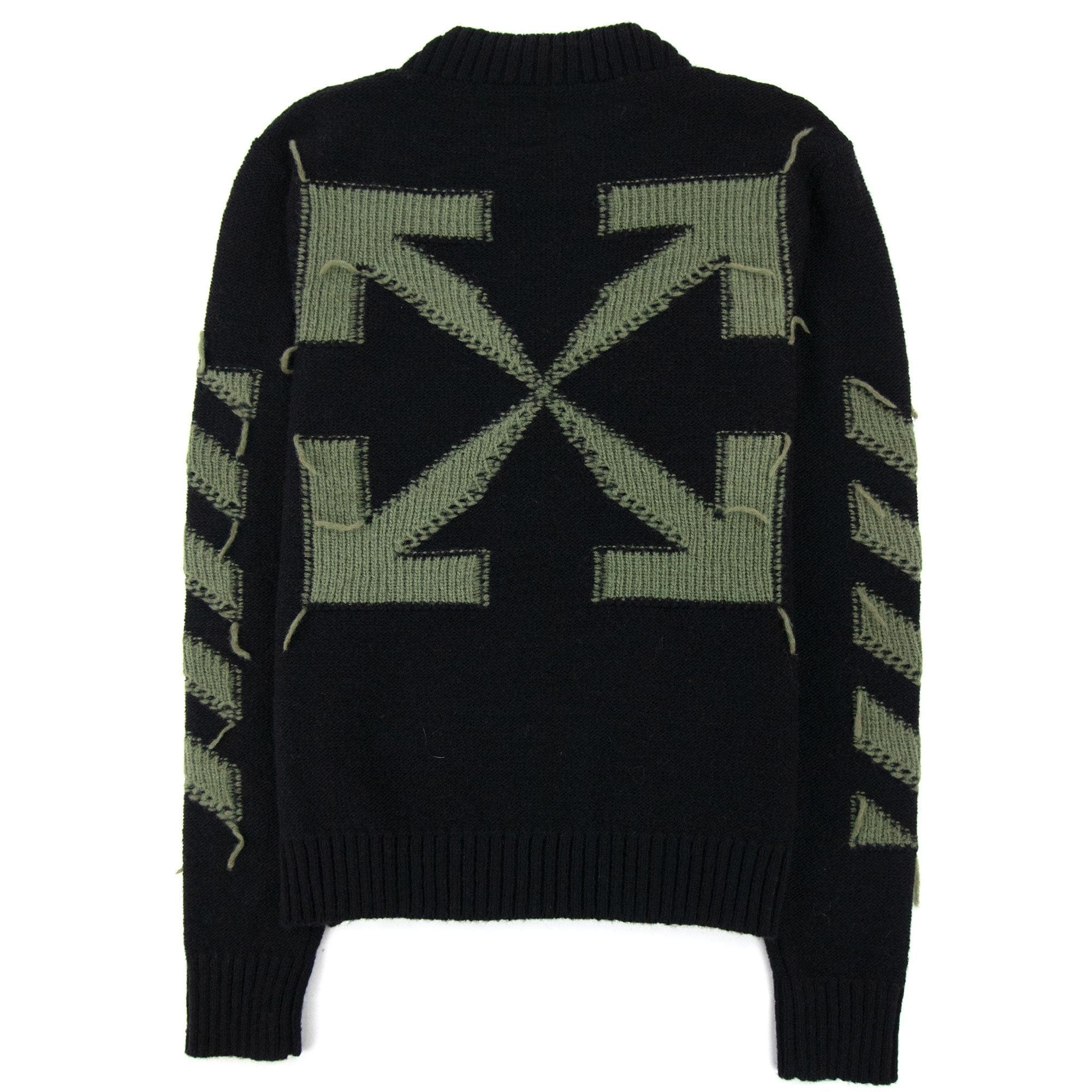 Off White Reverse Arrow Diag Knitted Sweatshirt Black/green