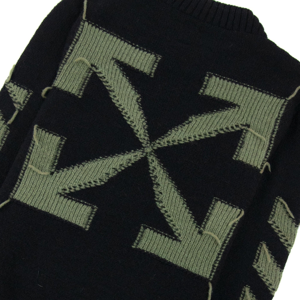 Off White Reverse Arrow Diag Knitted Sweatshirt Black/green