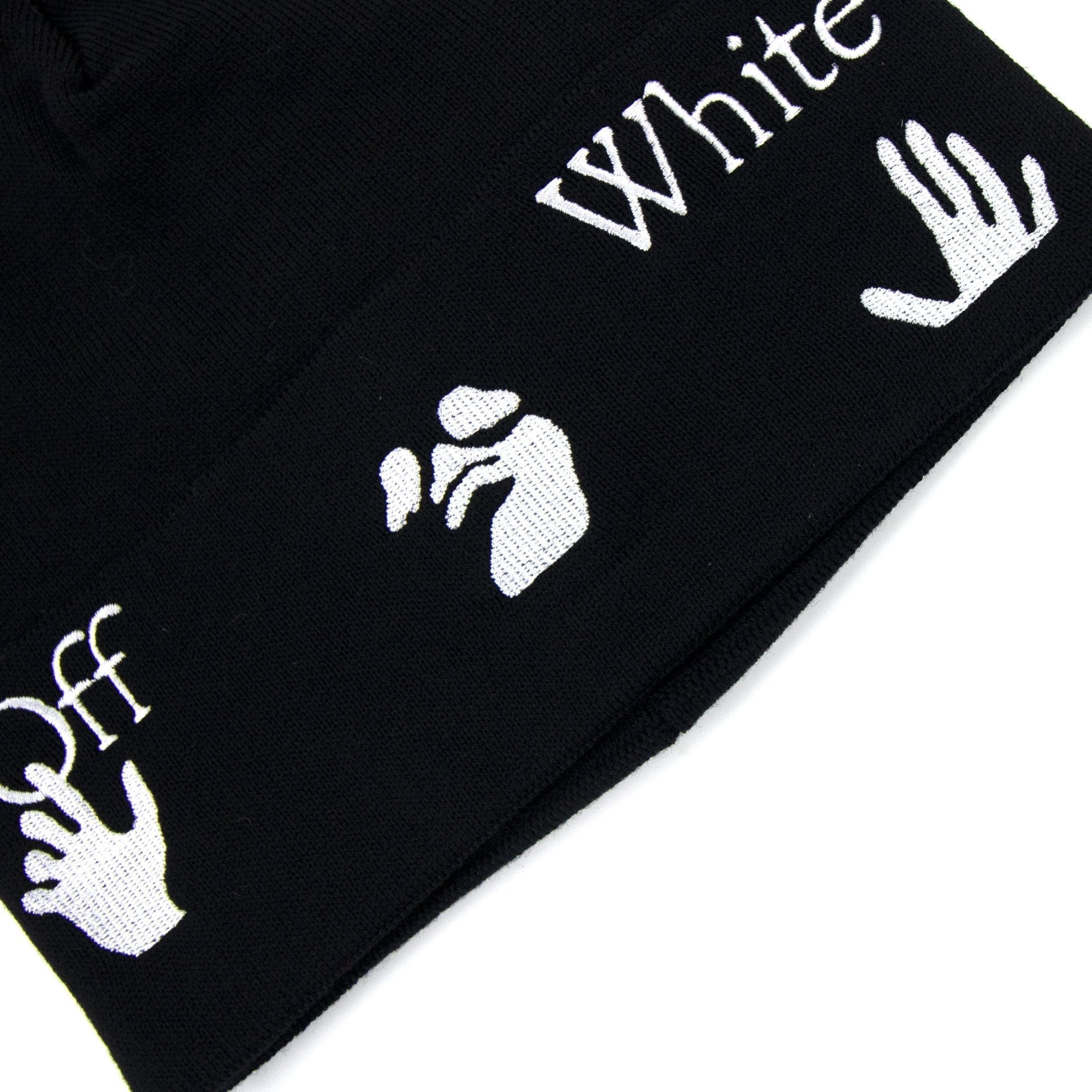 Off White Ow Logo Beanie Black/white