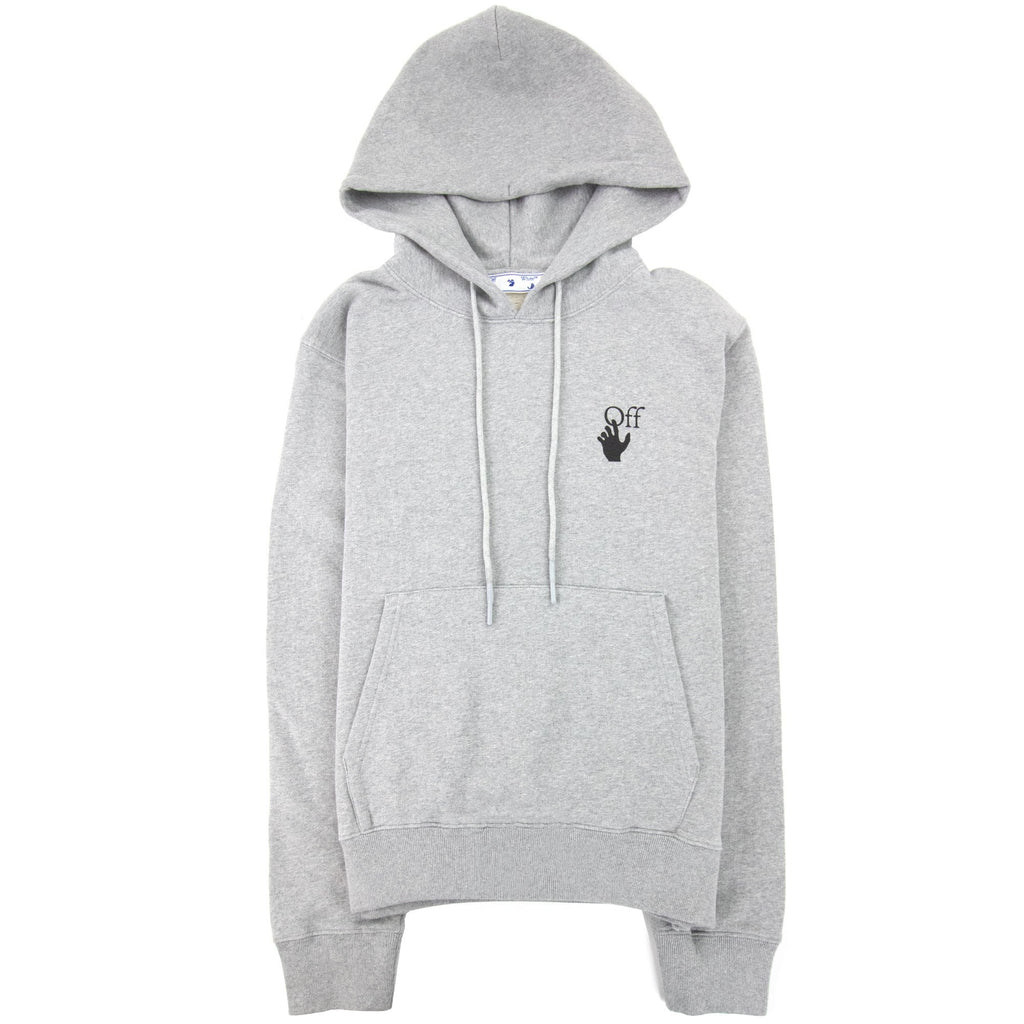 Off White Degrade Arrow Slim Hoodie Melange Grey