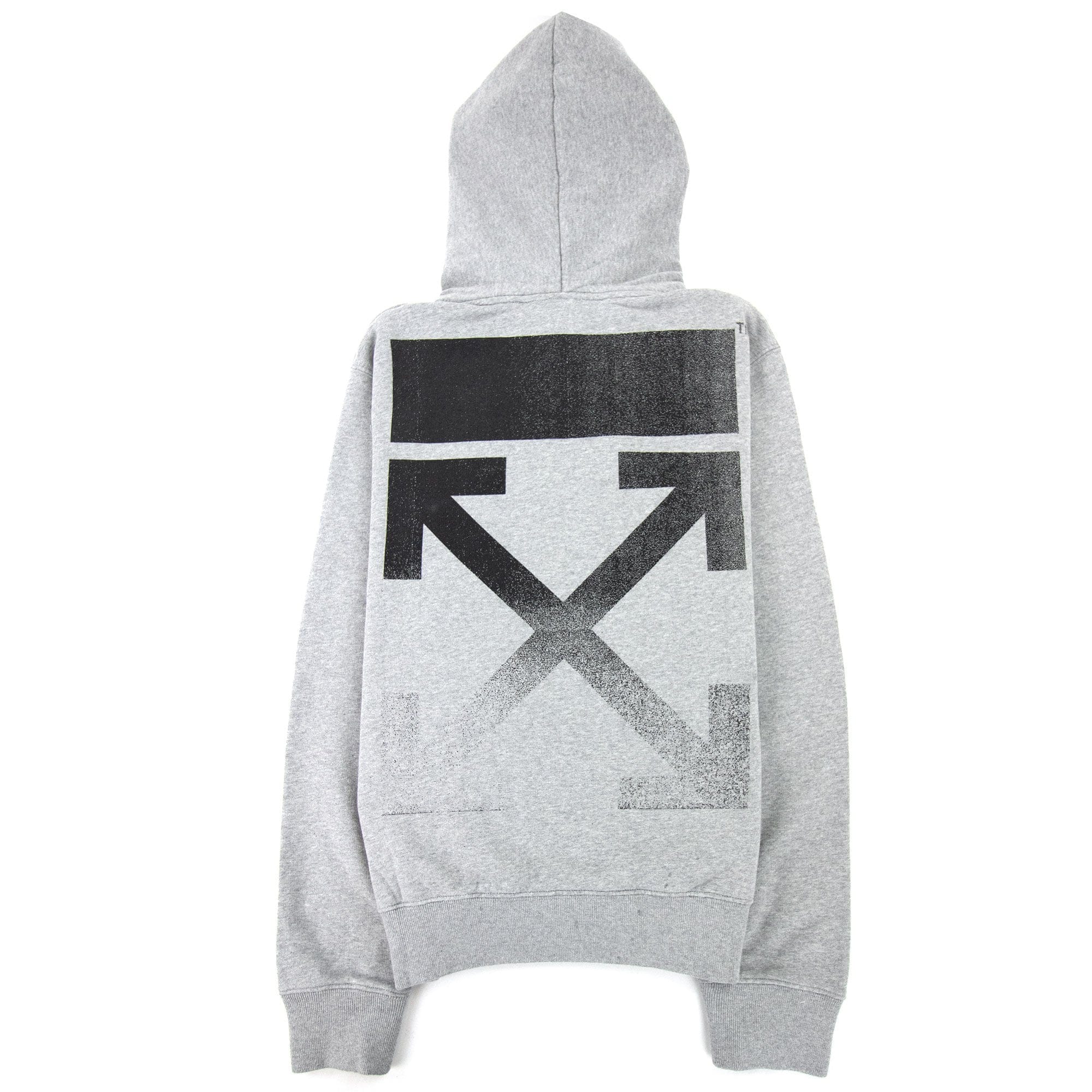 Off White Degrade Arrow Slim Hoodie Melange Grey