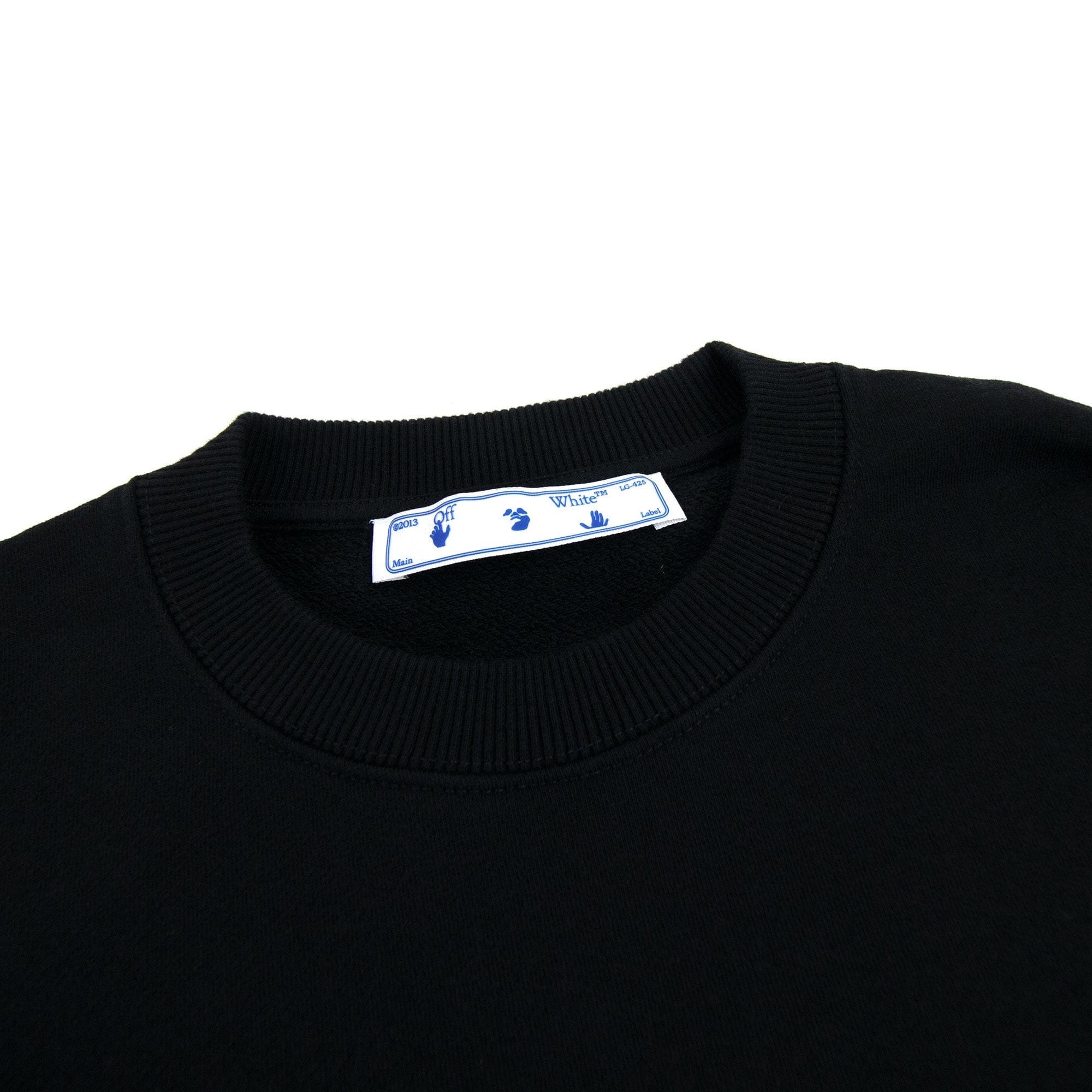 Off White Women Pen Logo Crop Crewneck Sweatshirt Black/white