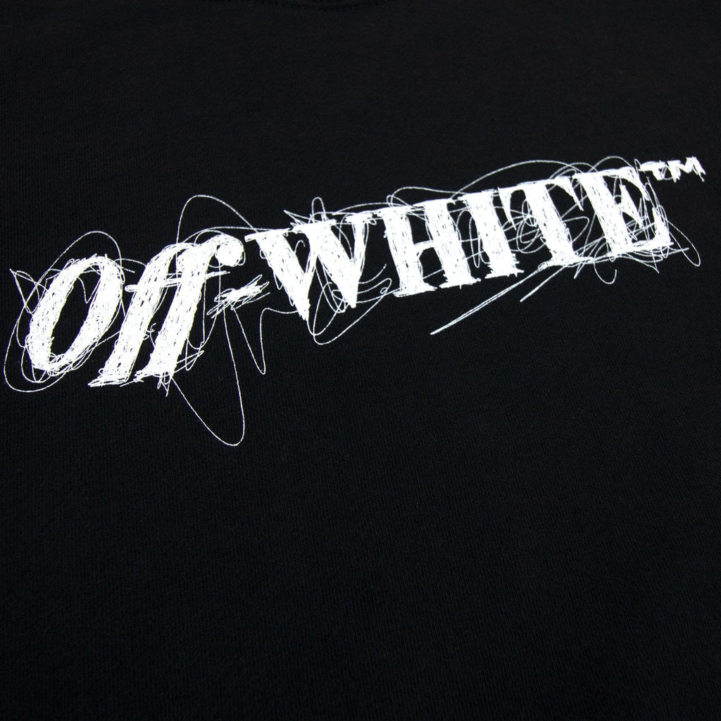 Off White Women Pen Logo Crop Crewneck Sweatshirt Black/white