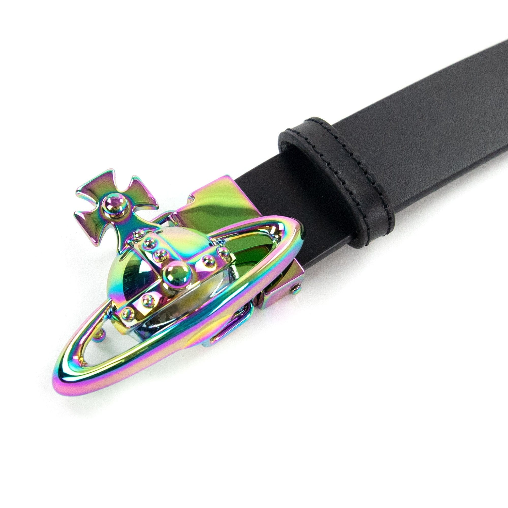 Vivienne Westwood Orb Buckle Iridescent Belt Black