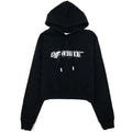Off White Women Pen Logo Crop Hoodie Black/white