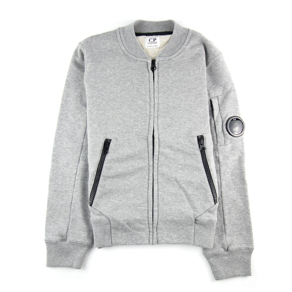 Cp Company Undersixteen Light Fleece Zip Up Bomber Sweatshirt Grey M93