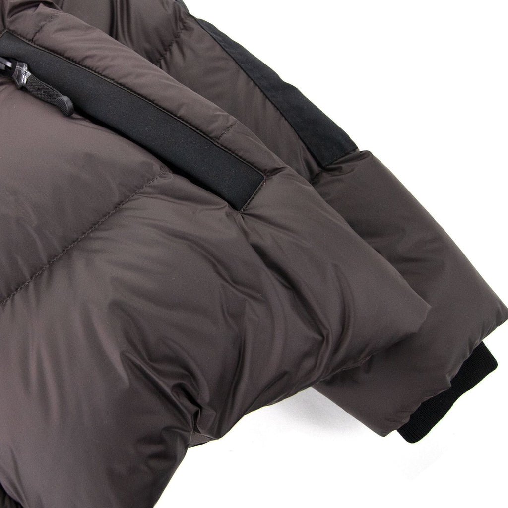 Burberry Detachable Sleeve Hooded Puffer Jacket Brown
