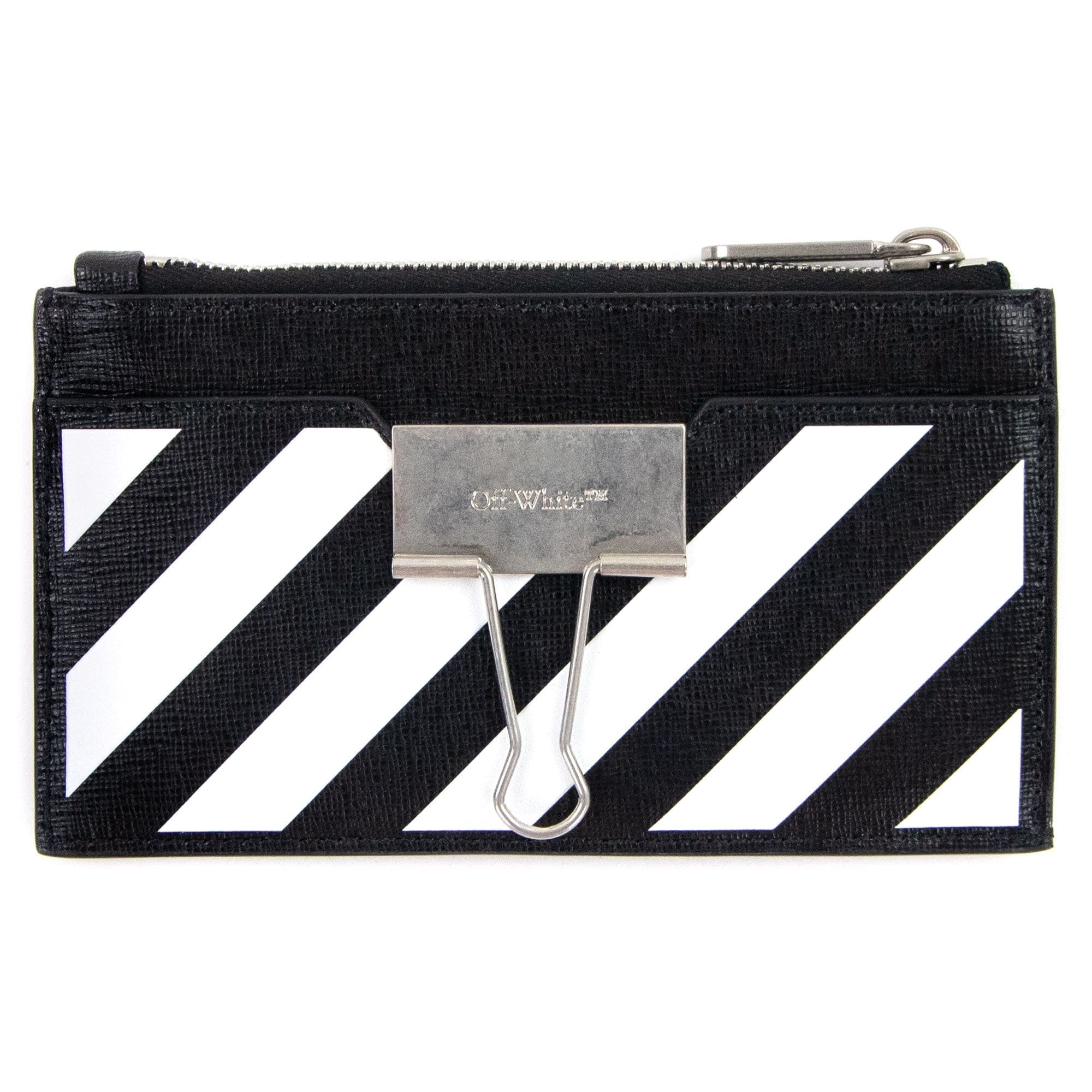 Off White Binder Card Case Black/White