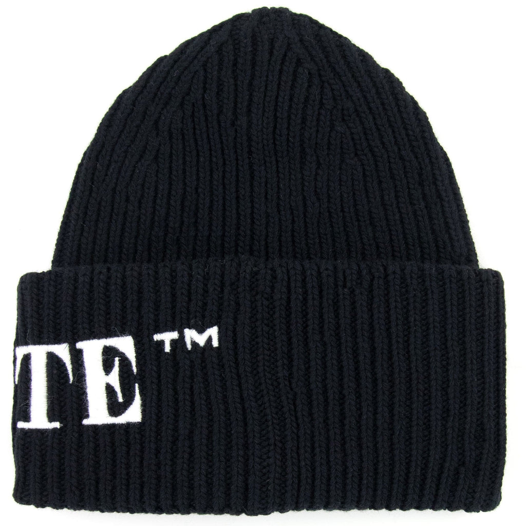 Off White Logo Ribbed Beanie Black/white