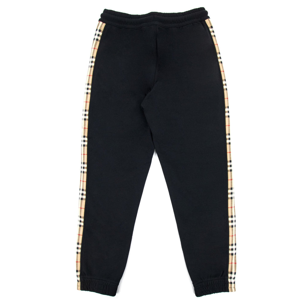 Burberry Vintage Check Panel Cotton Jogging Pants Black