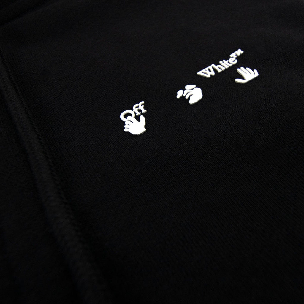 Off White Ow Logo Slim Zip Hoody Black/white