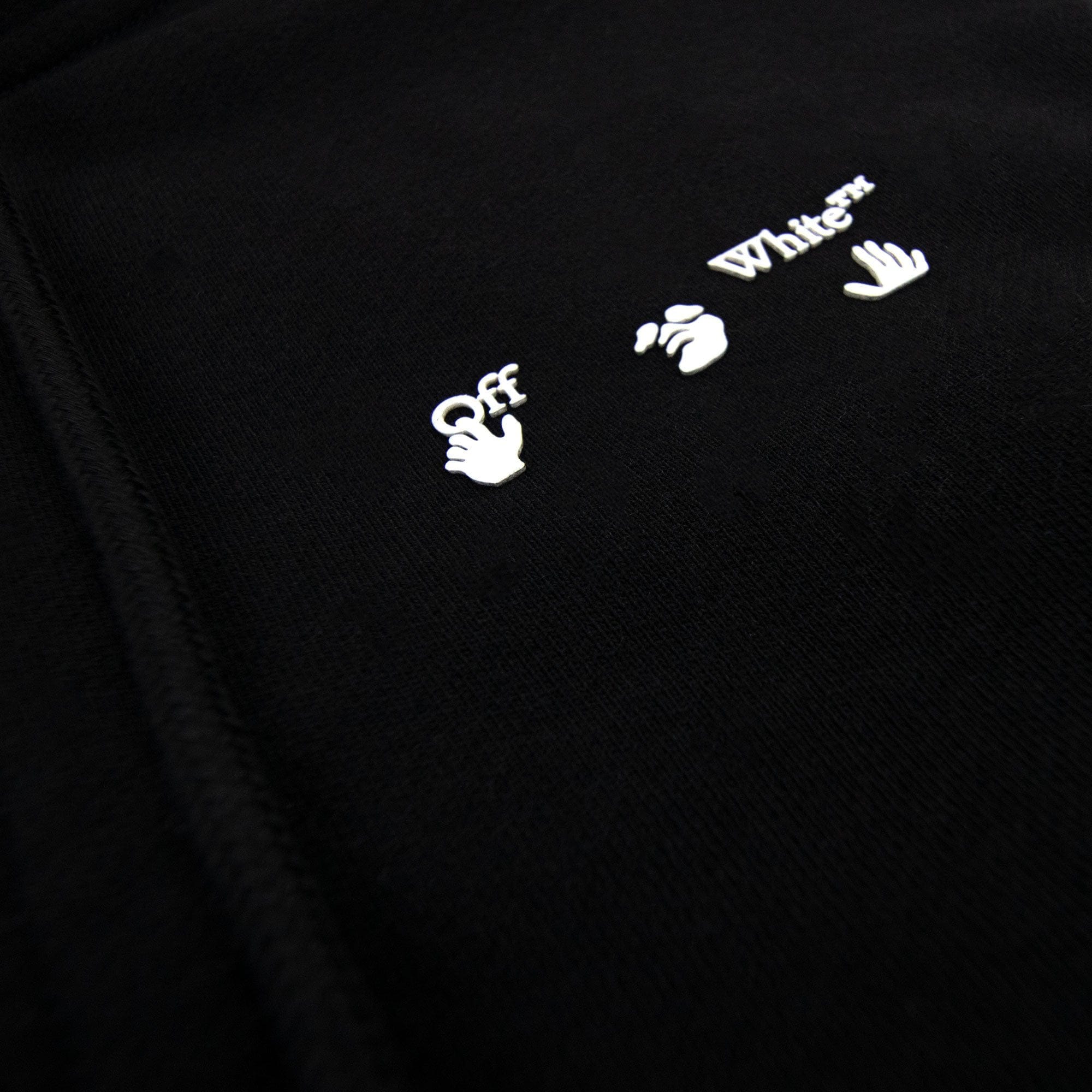 Off White Ow Logo Slim Zip Hoody Black/white