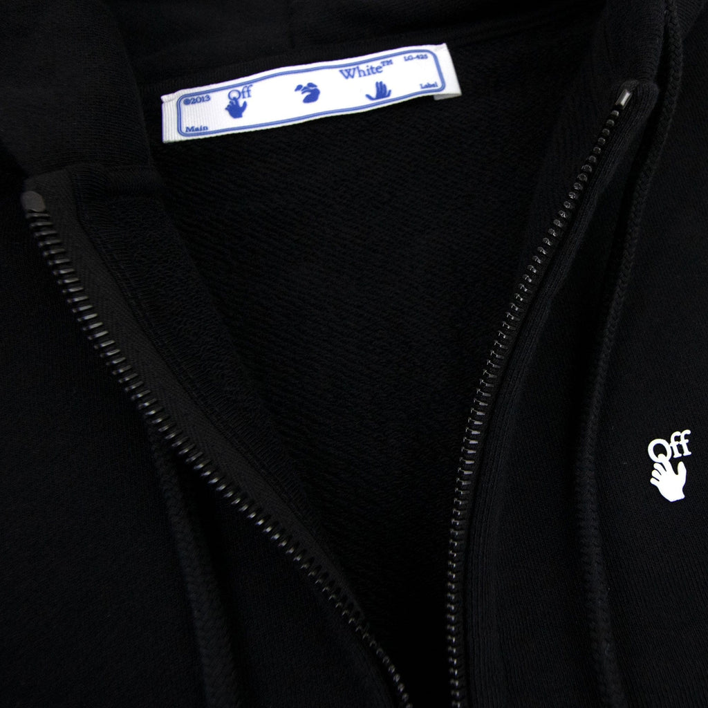 Off White Ow Logo Slim Zip Hoody Black/white