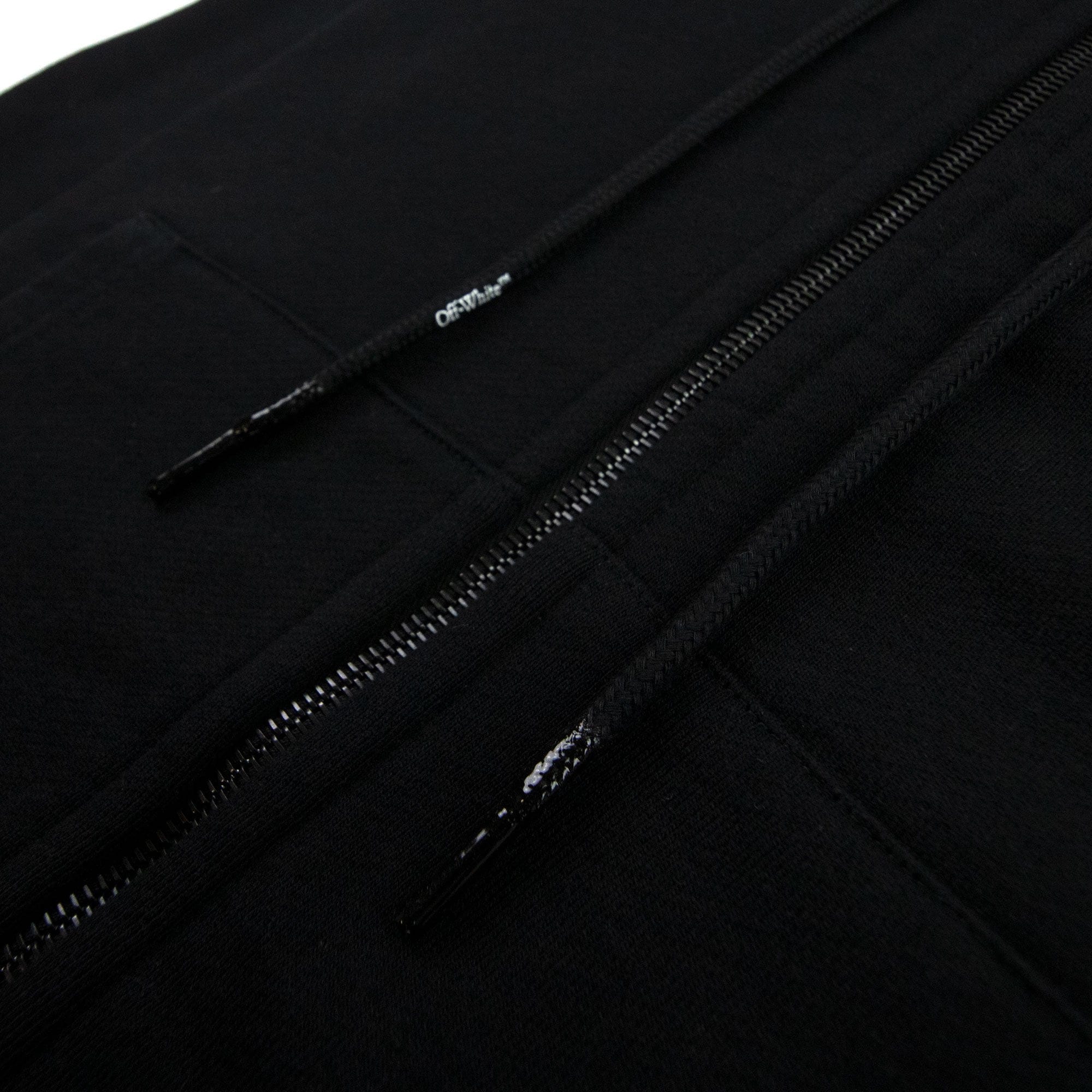 Off White Ow Logo Slim Zip Hoody Black/white