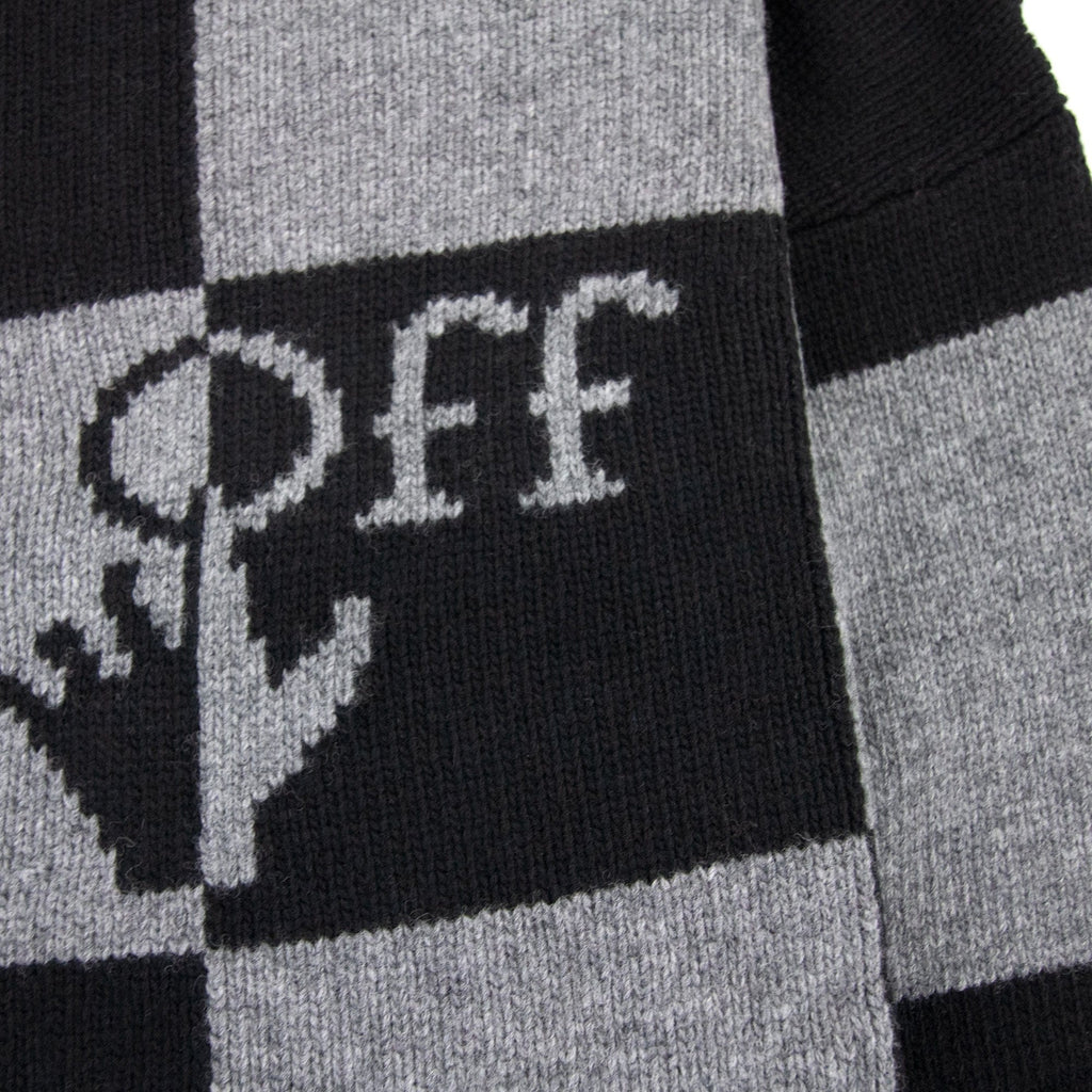 Off White Check Knitted Crewnwck Sweatshirt Black/black