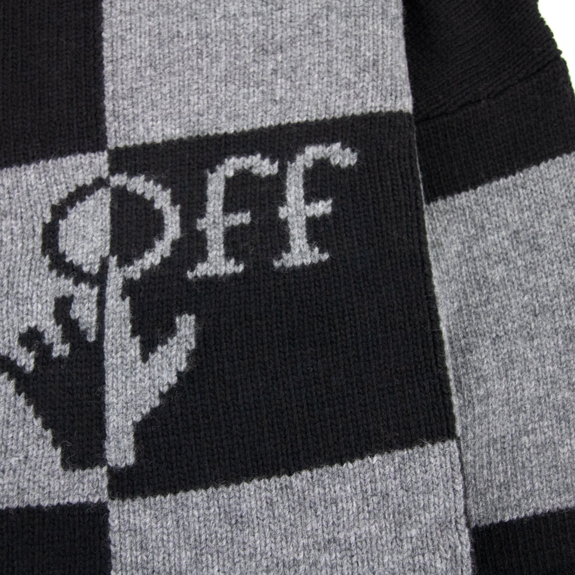 Off White Check Knitted Crewnwck Sweatshirt Black/black