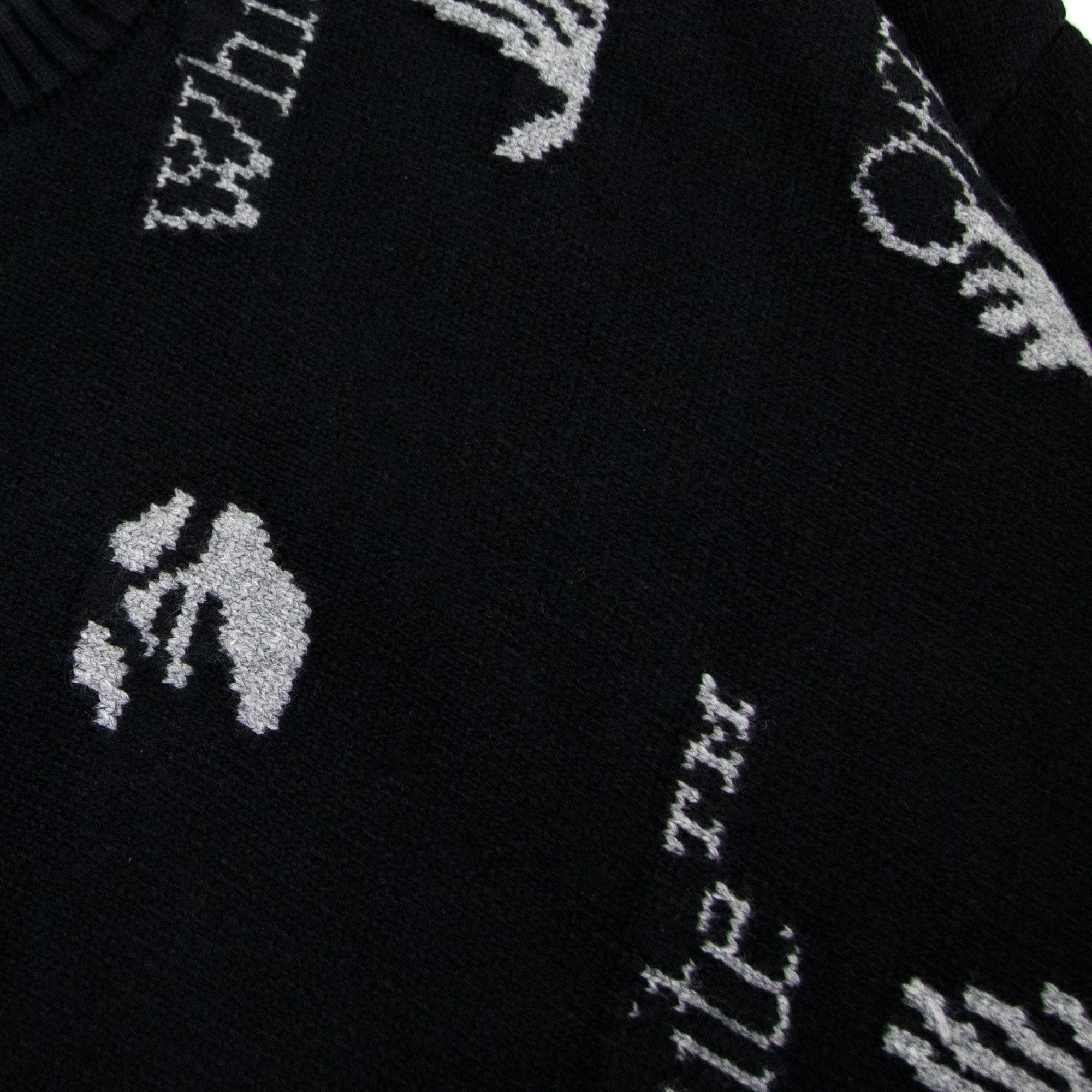Off White All Over Logo Knitted Sweatshirt Black/grey