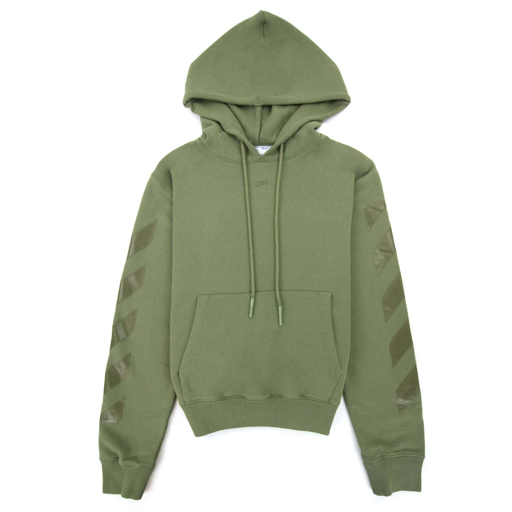 Off White Rubber Arrow Slim Hoodied Sweatshirt Green