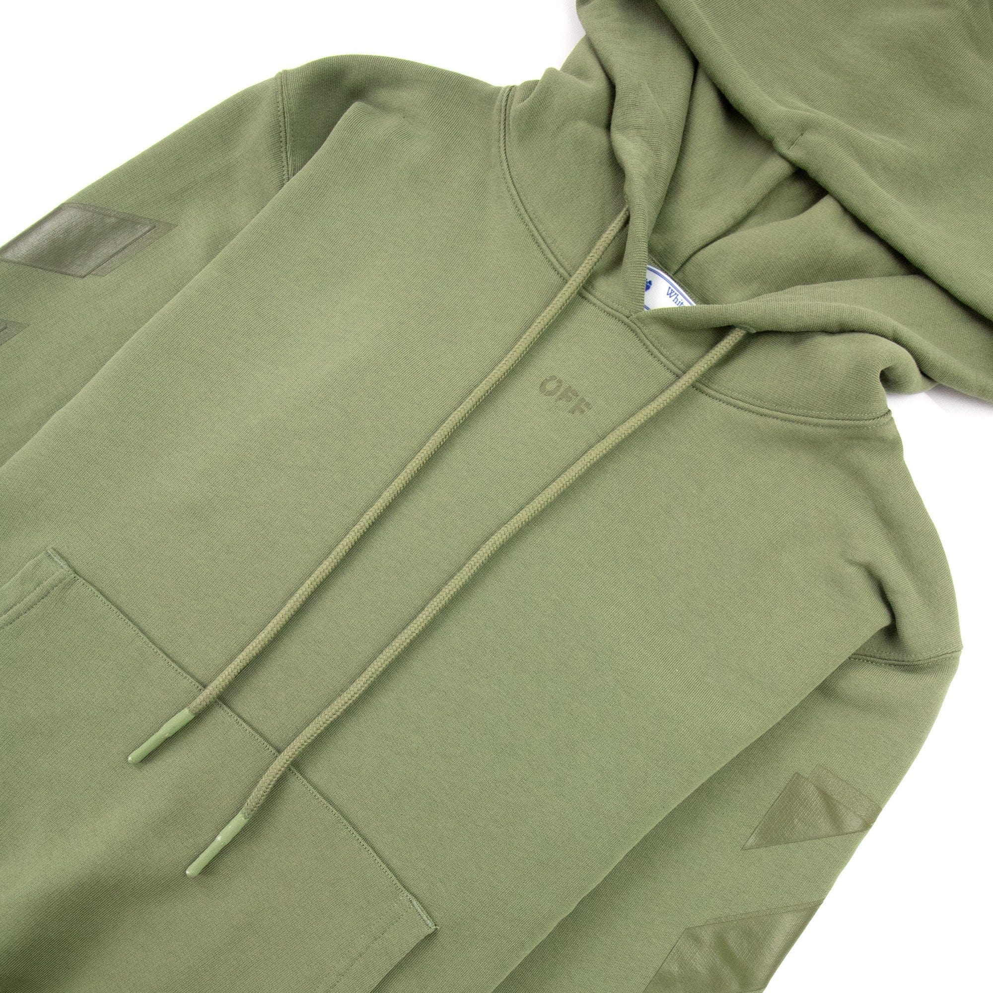 Off White Rubber Arrow Slim Hoodied Sweatshirt Green