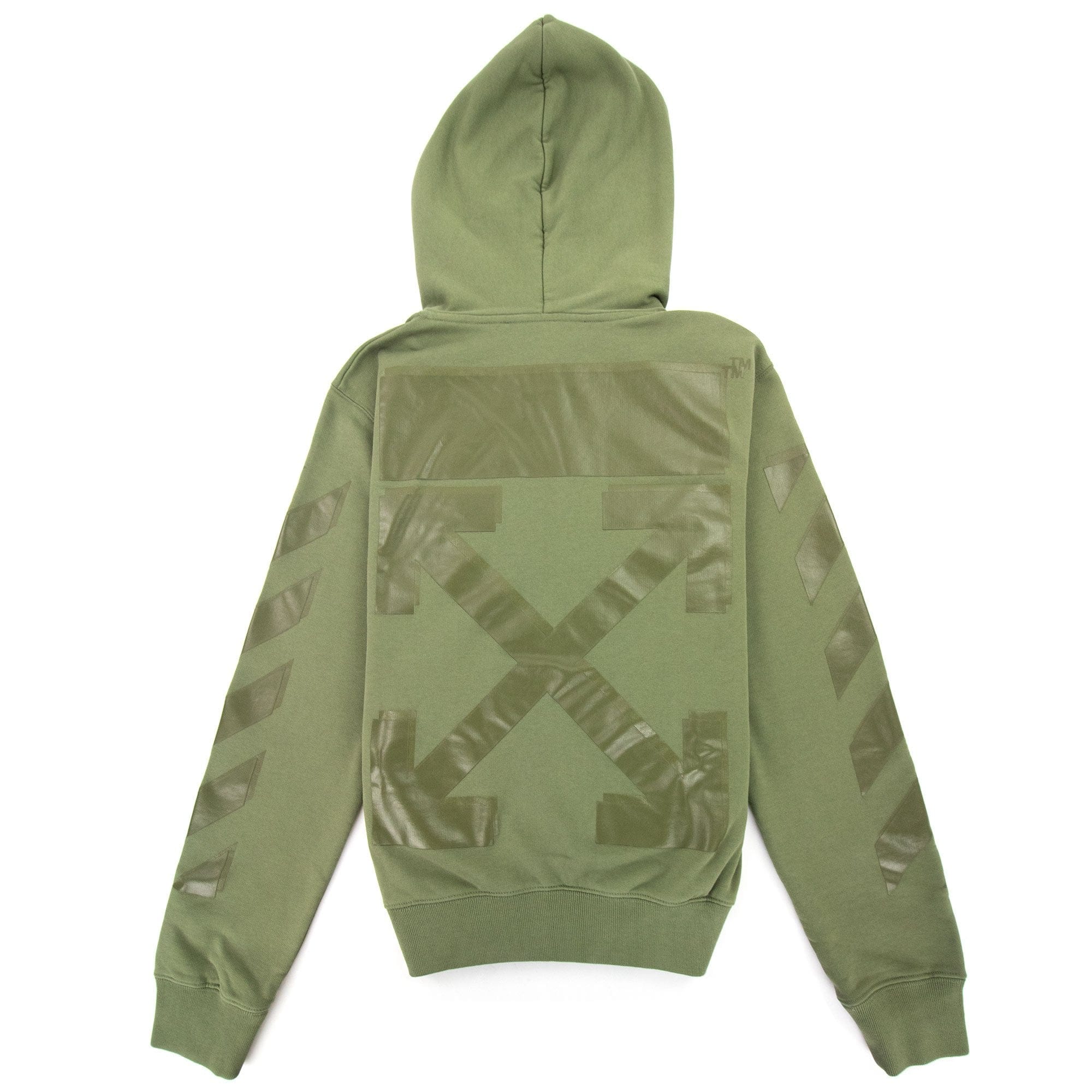 Off White Rubber Arrow Slim Hoodied Sweatshirt Green