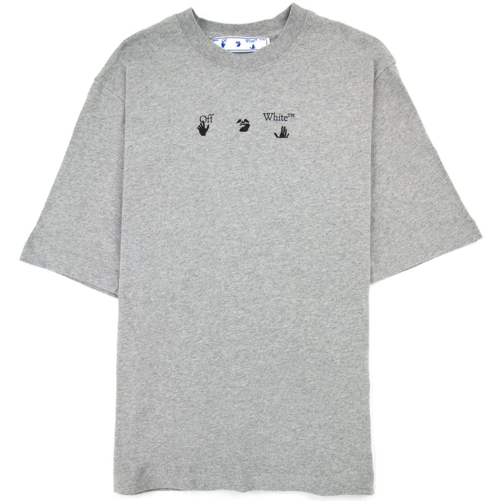 Off White Paint Splat Arrow S/s Skat T Shirt Melange Grey