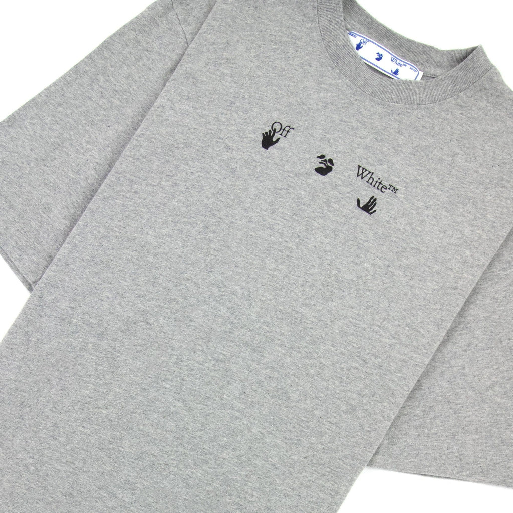 Off White Paint Splat Arrow S/s Skat T Shirt Melange Grey