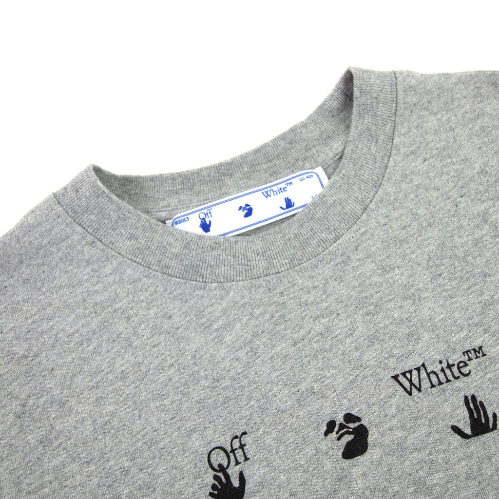 Off White Paint Splat Arrow S/s Skat T Shirt Melange Grey