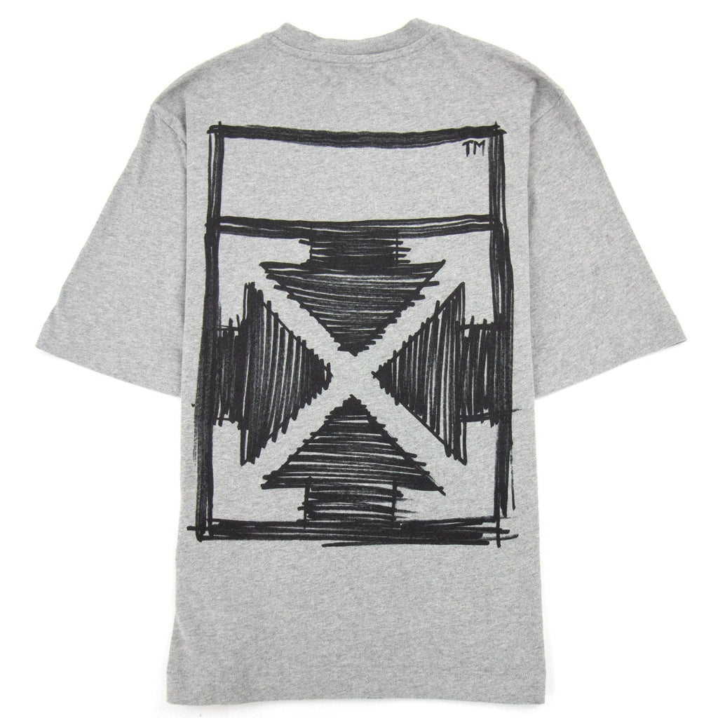 Off White Paint Splat Arrow S/s Skat T Shirt Melange Grey