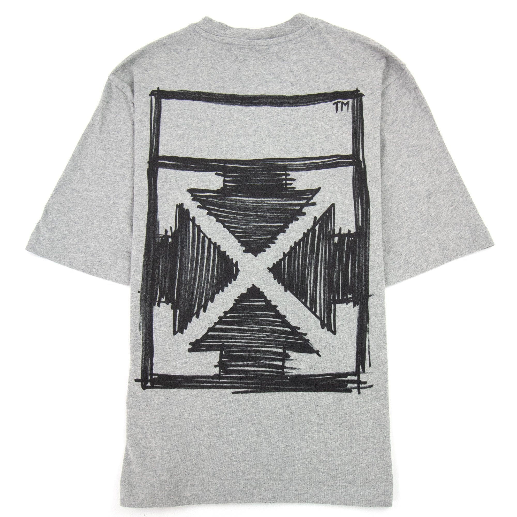 Off White Paint Splat Arrow S/s Skat T Shirt Melange Grey