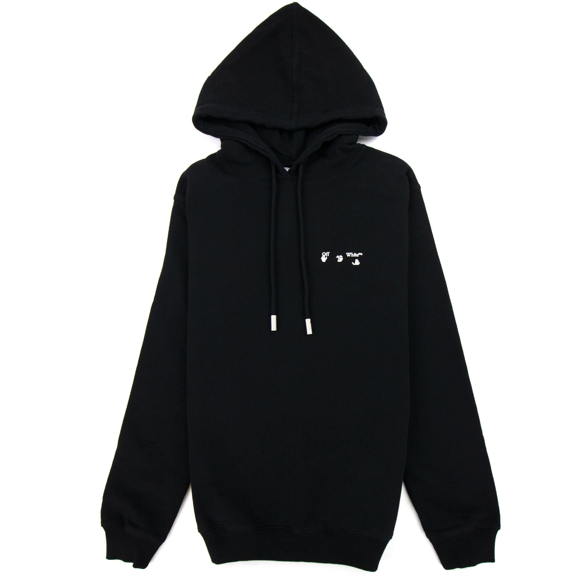 Off White Women Ow Logo Reg Hoodied Sweatshirt Black/white