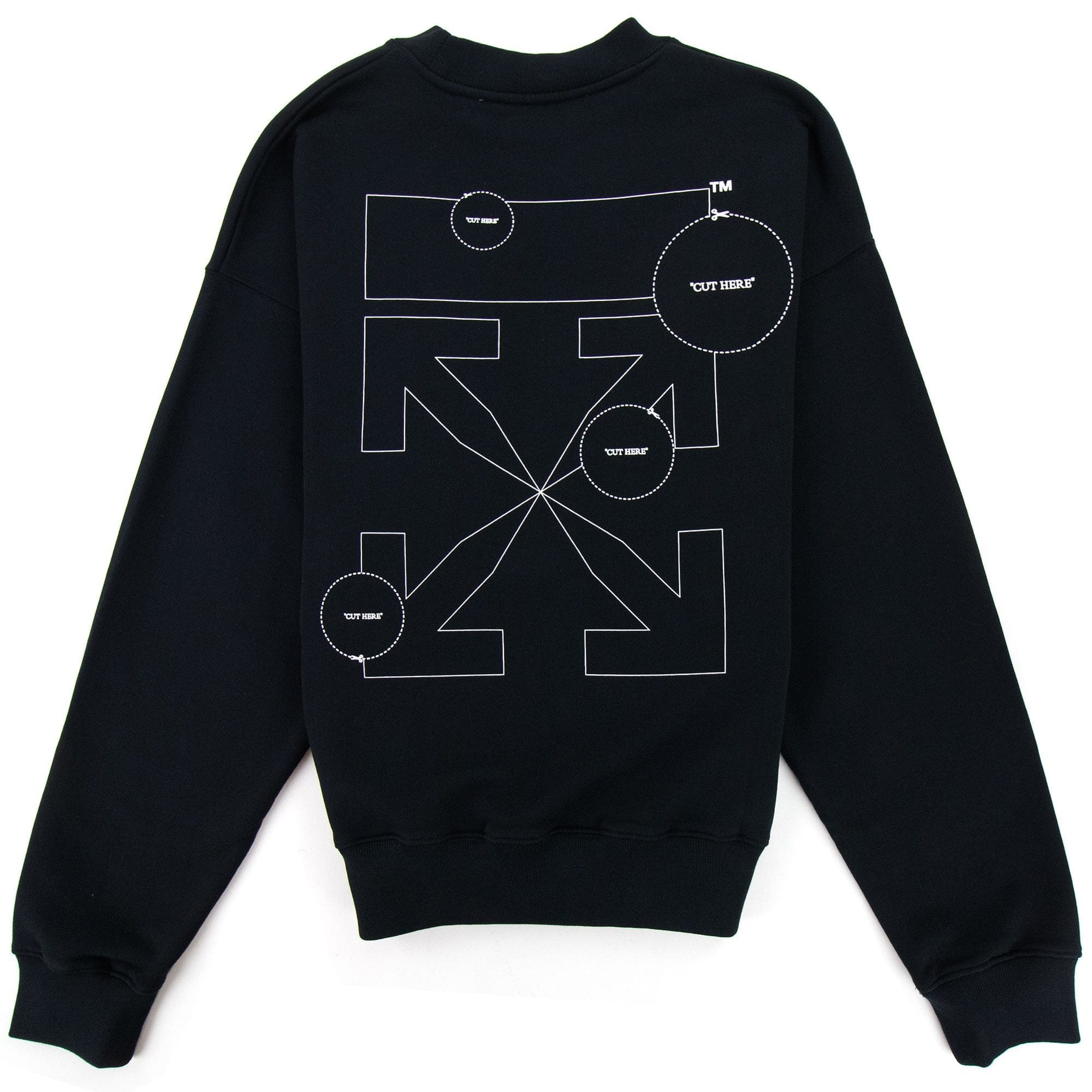 Off White Cut Here Arrow Skate Sweatshirt Black/white