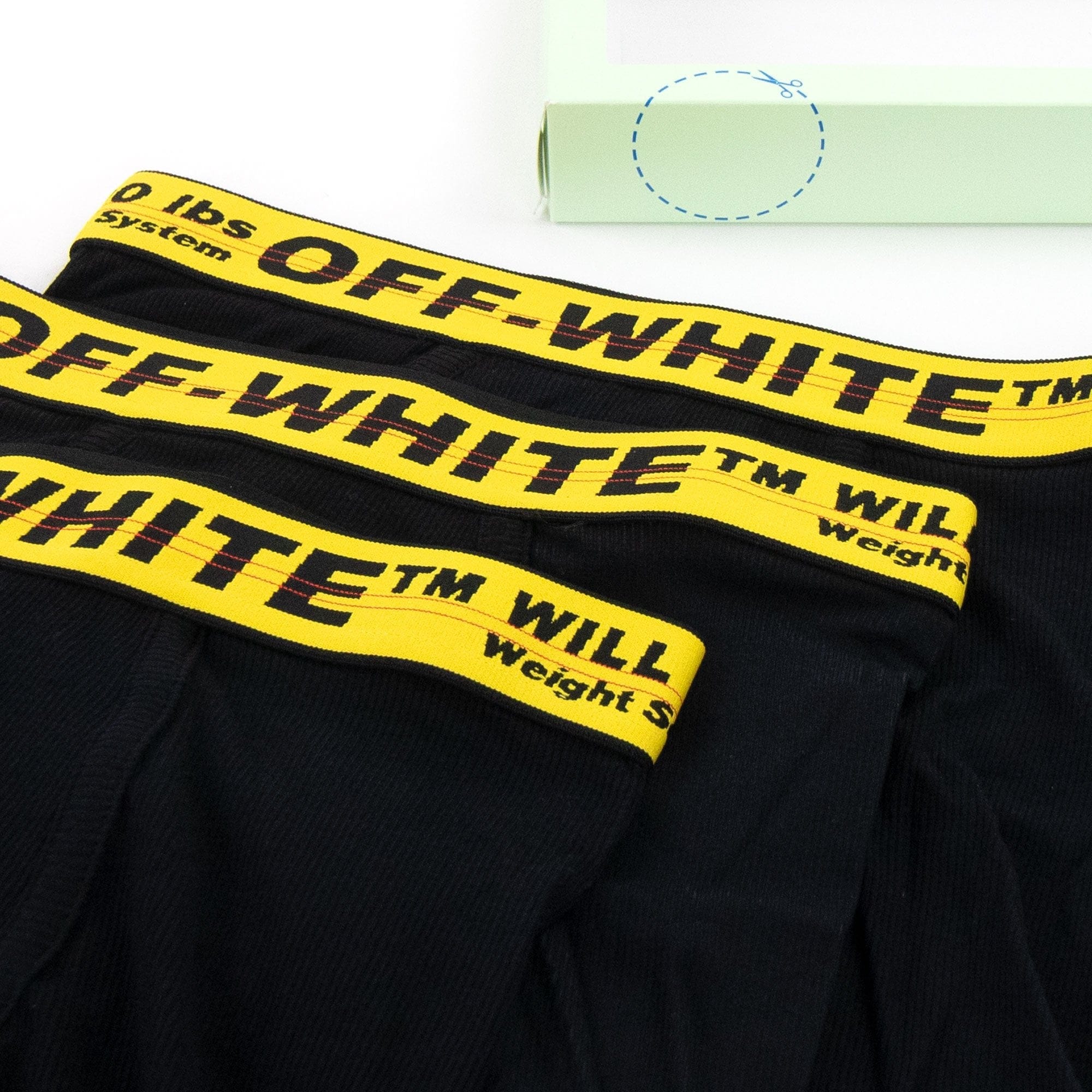 Off White Classic Industrial 3 Pack Boxer Black/yellow