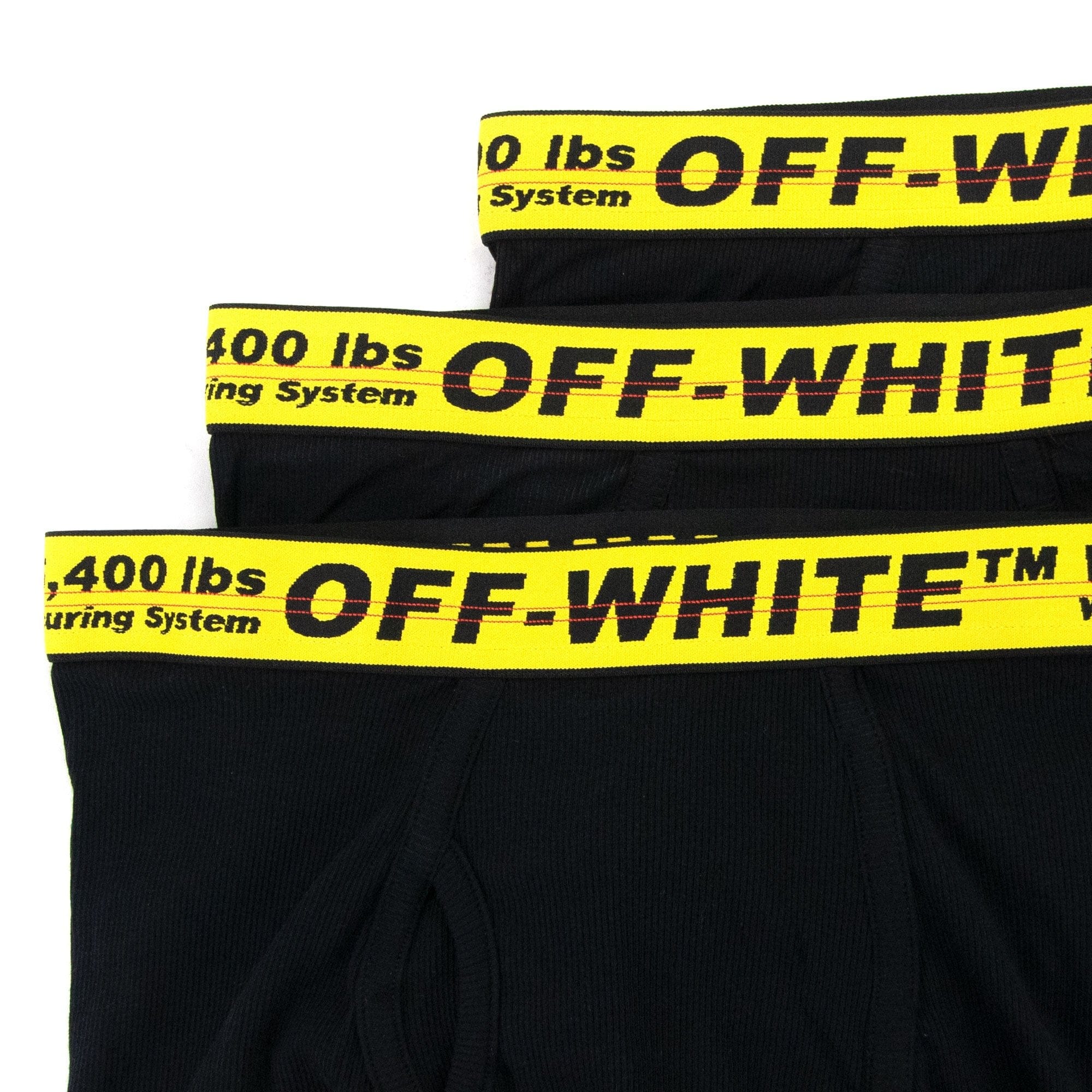 Off White Classic Industrial 3 Pack Boxer Black/yellow