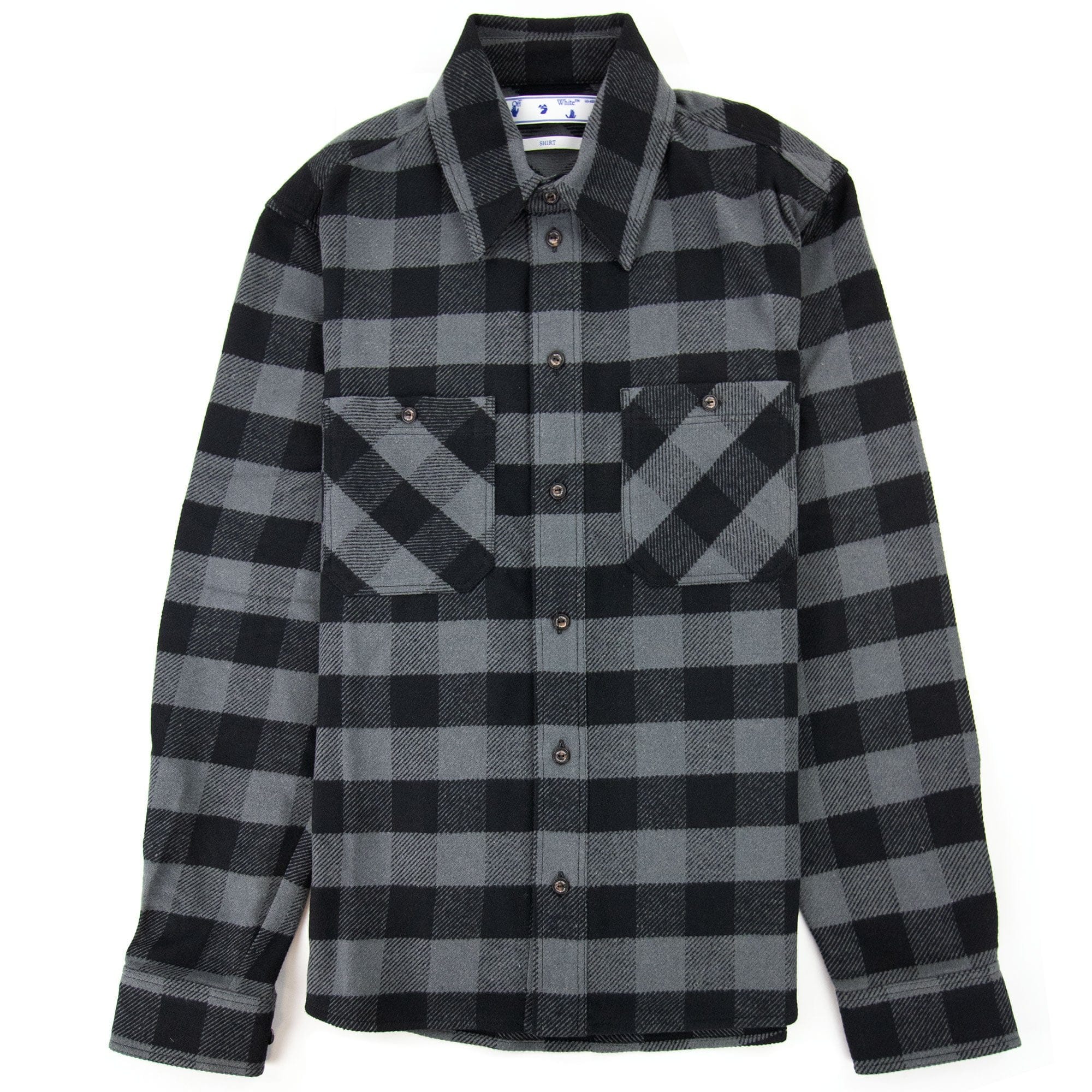 Off White Arrow Flannel Shirt Grey