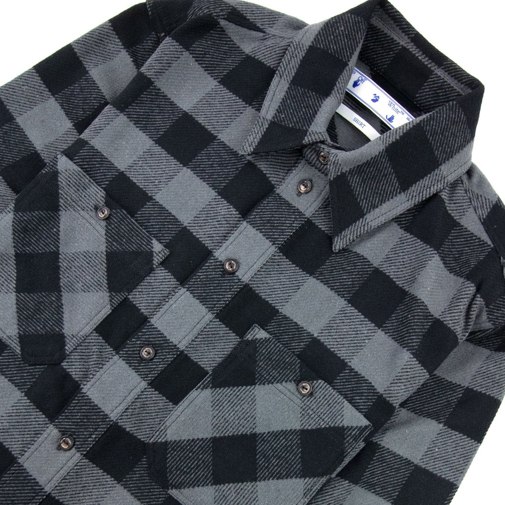 Off White Arrow Flannel Shirt Grey