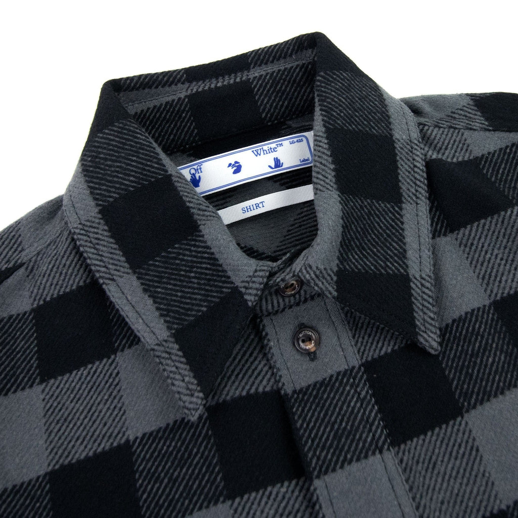 Off White Arrow Flannel Shirt Grey