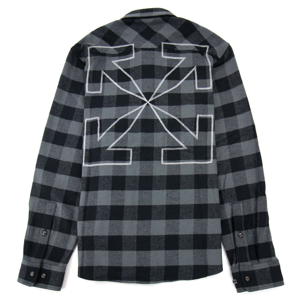 Off White Arrow Flannel Shirt Grey
