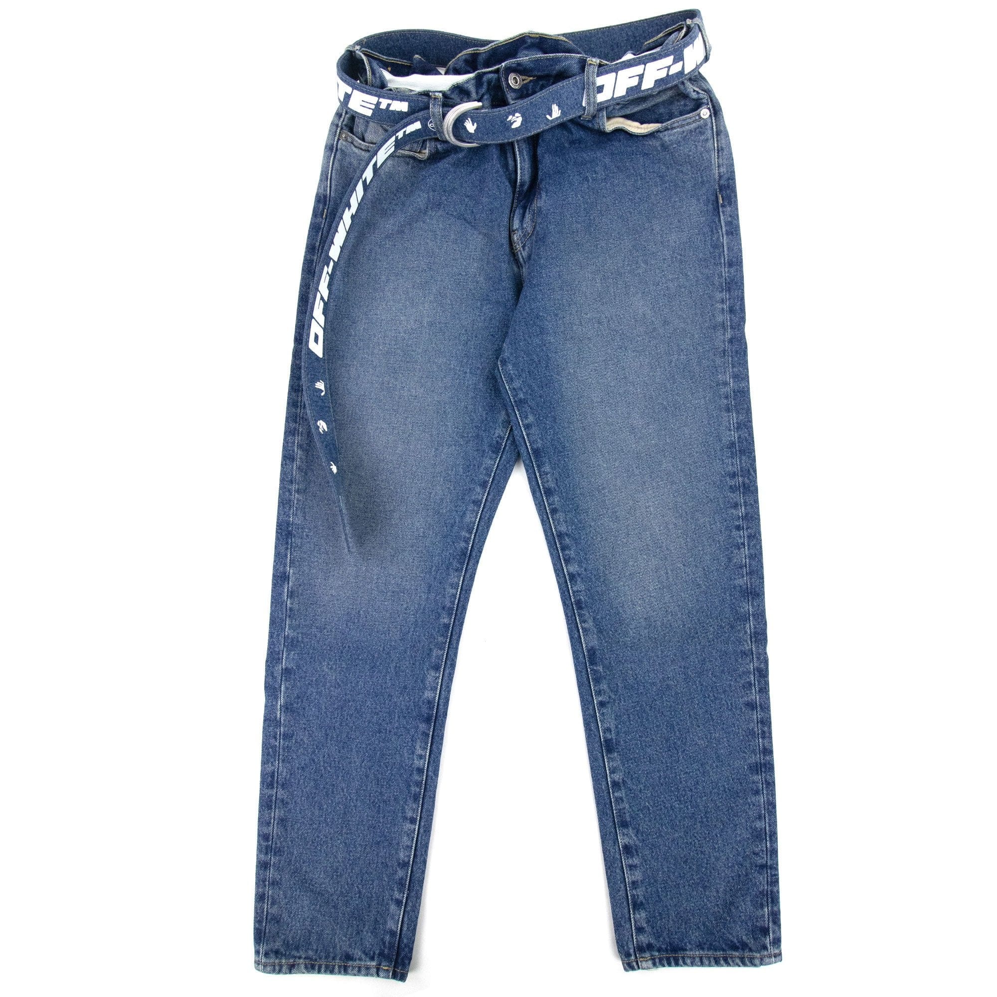 Off White Low Crotch Jeans Medium Blue