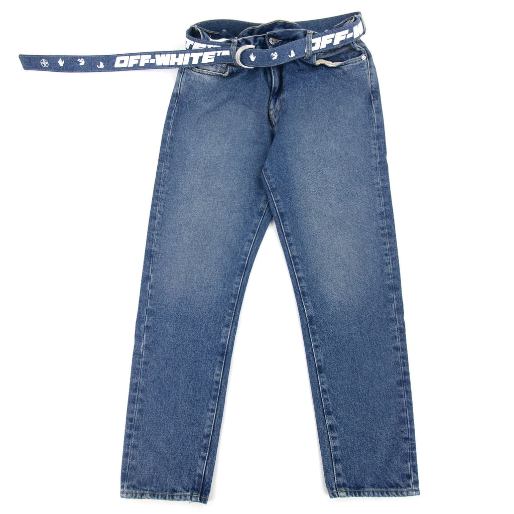 Off White Low Crotch Jeans Medium Blue