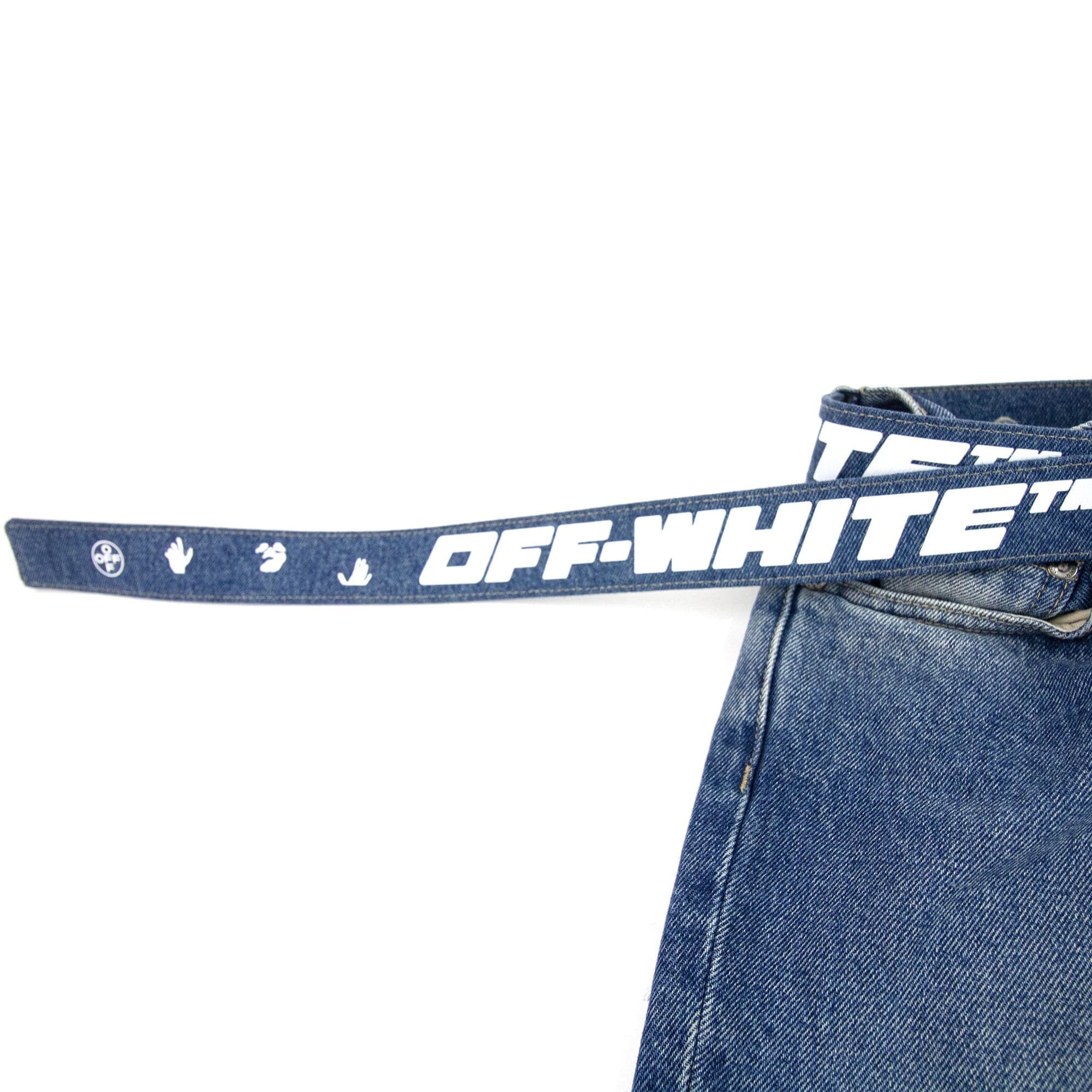 Off White Low Crotch Jeans Medium Blue