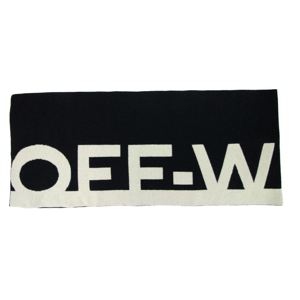 Off White Women Logo Felted Wool Scarf Black/grey