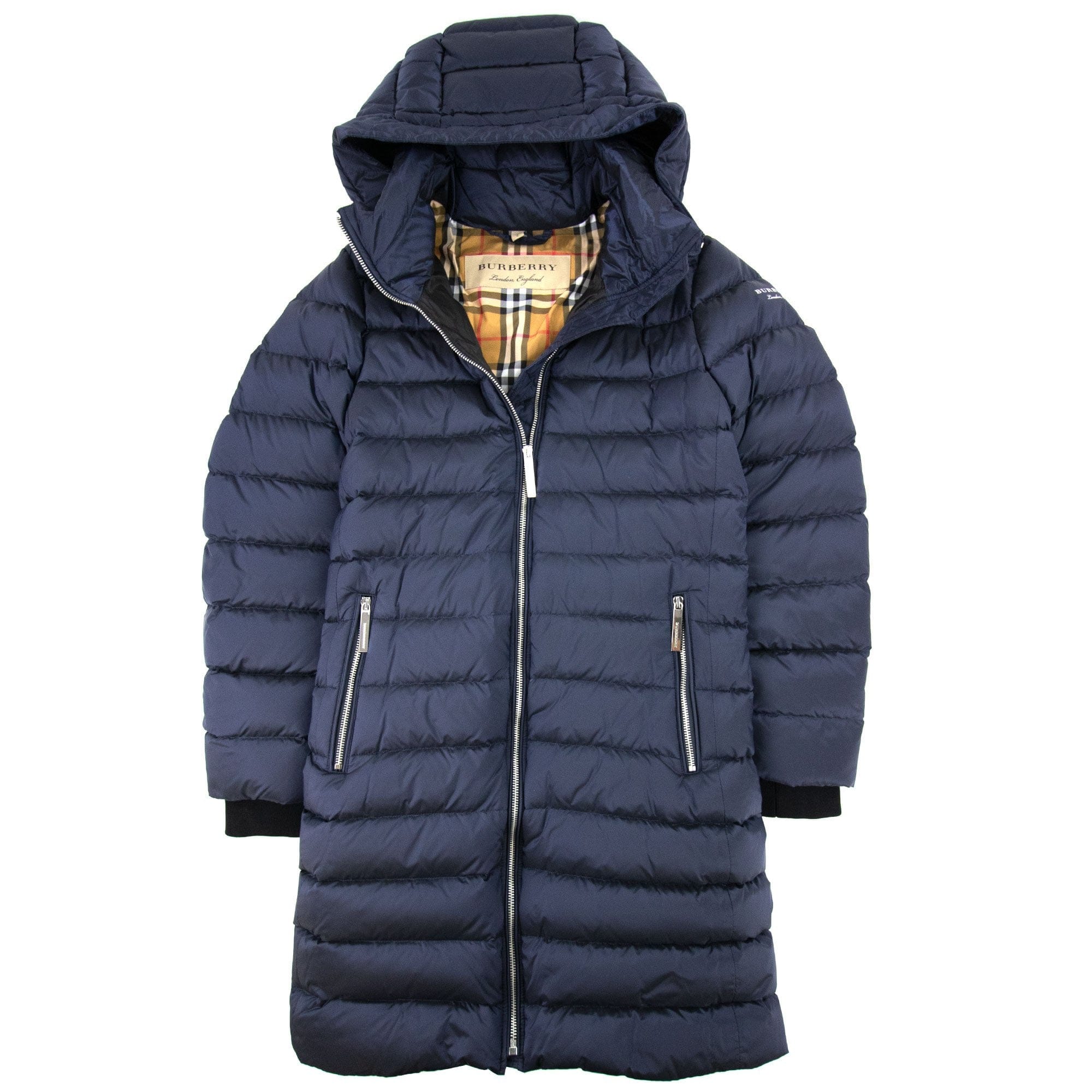 Burberry Limehouse Puffa Long Coat Navy Blue