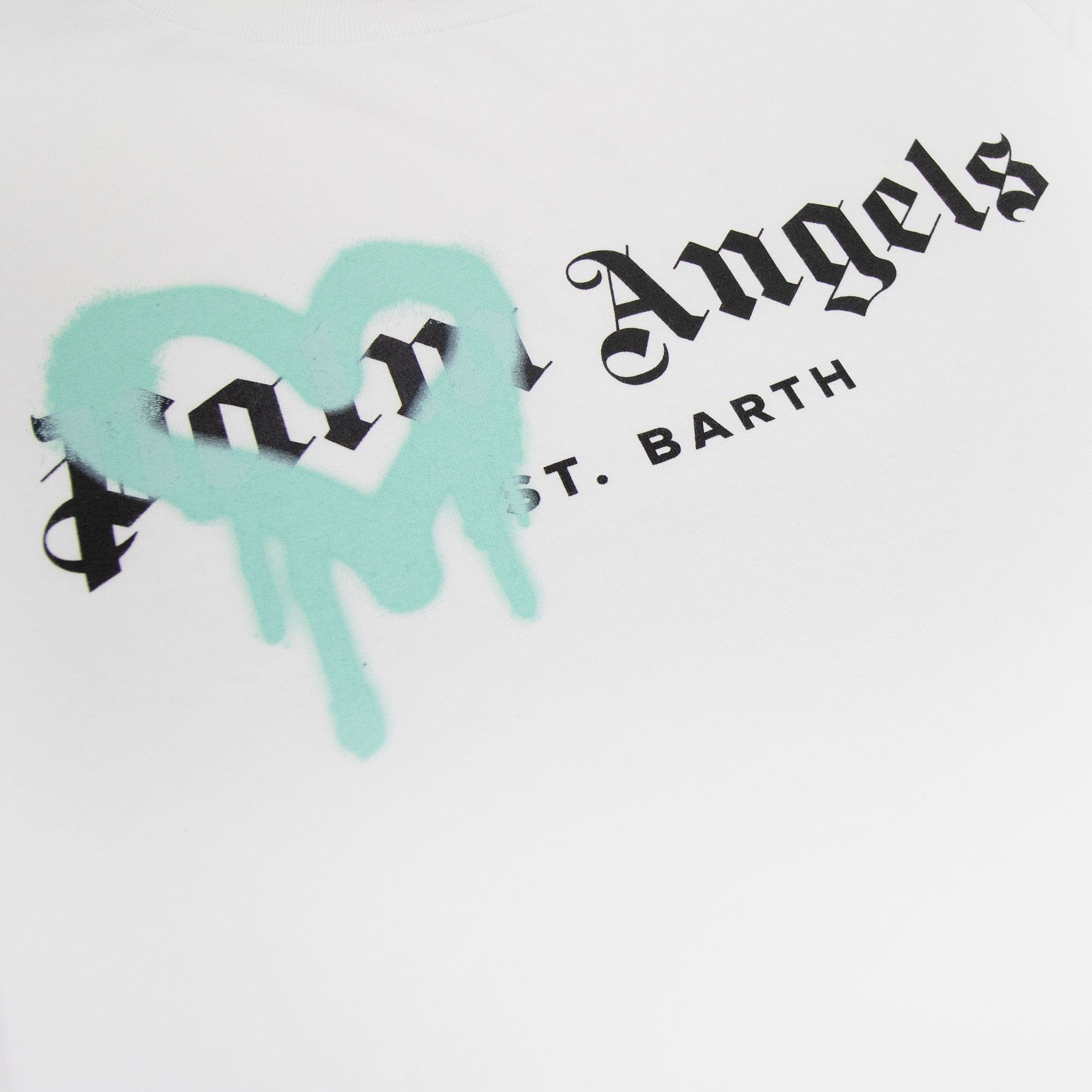Palm Angels St Barth Sprayed T Shirt White/light Blue