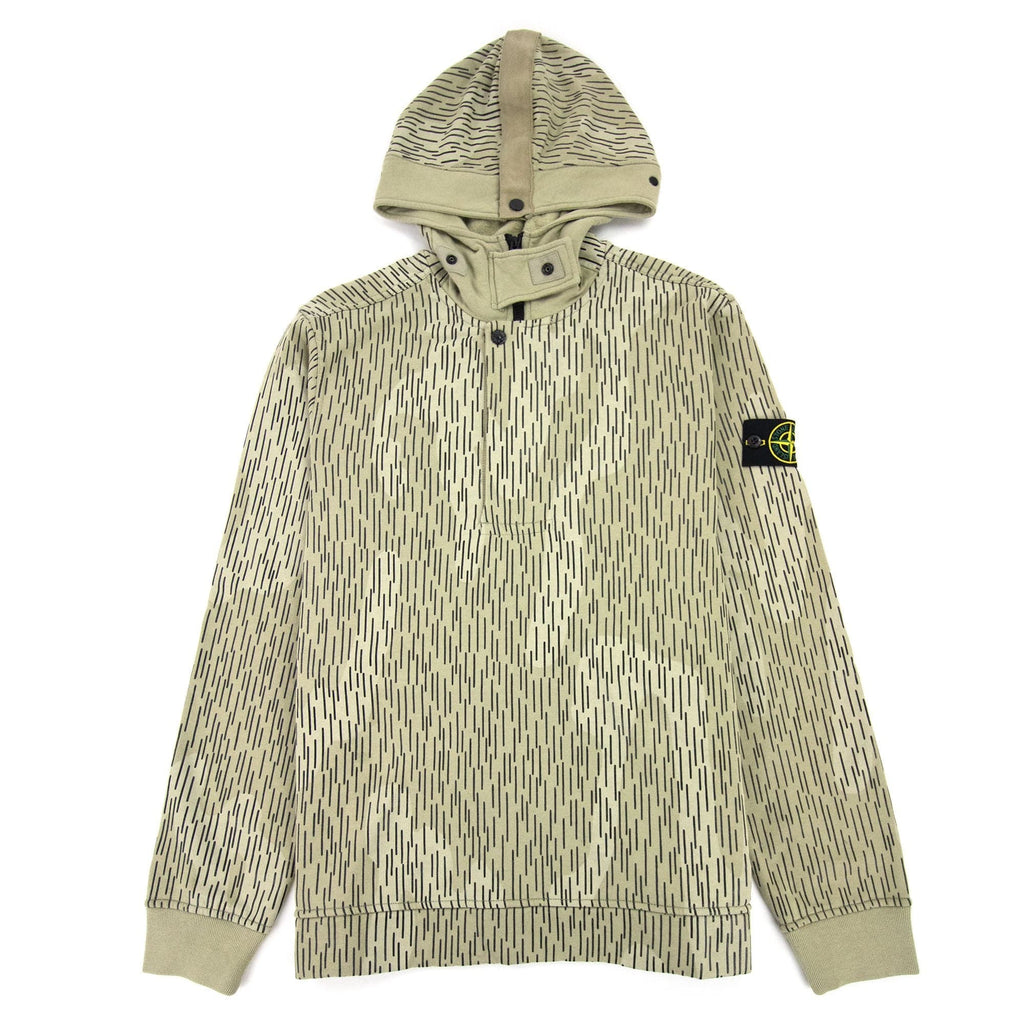 Stone Island 653e3 Cotton Fleece Rain Camo Print Ecru