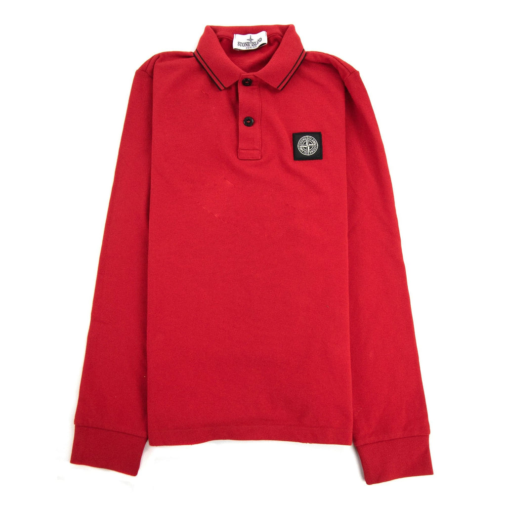 Stone Island Junior L/s Polo Kids Red/black V0010