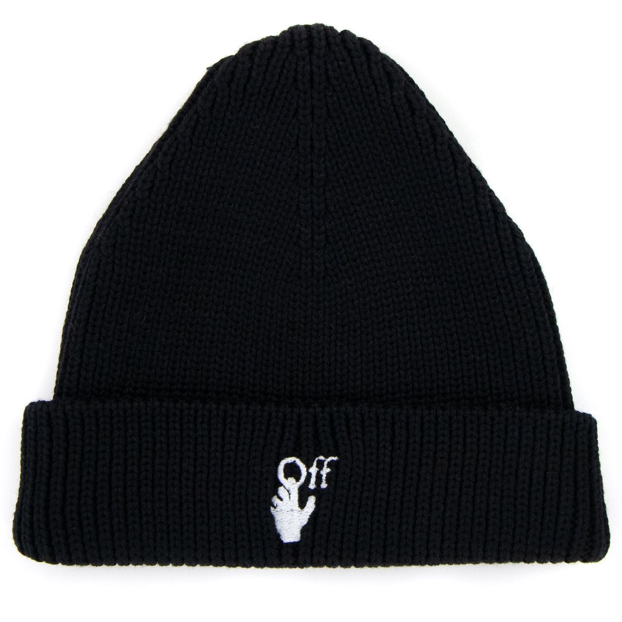 Off White Hand Off Wool Rib Beanie Black/white