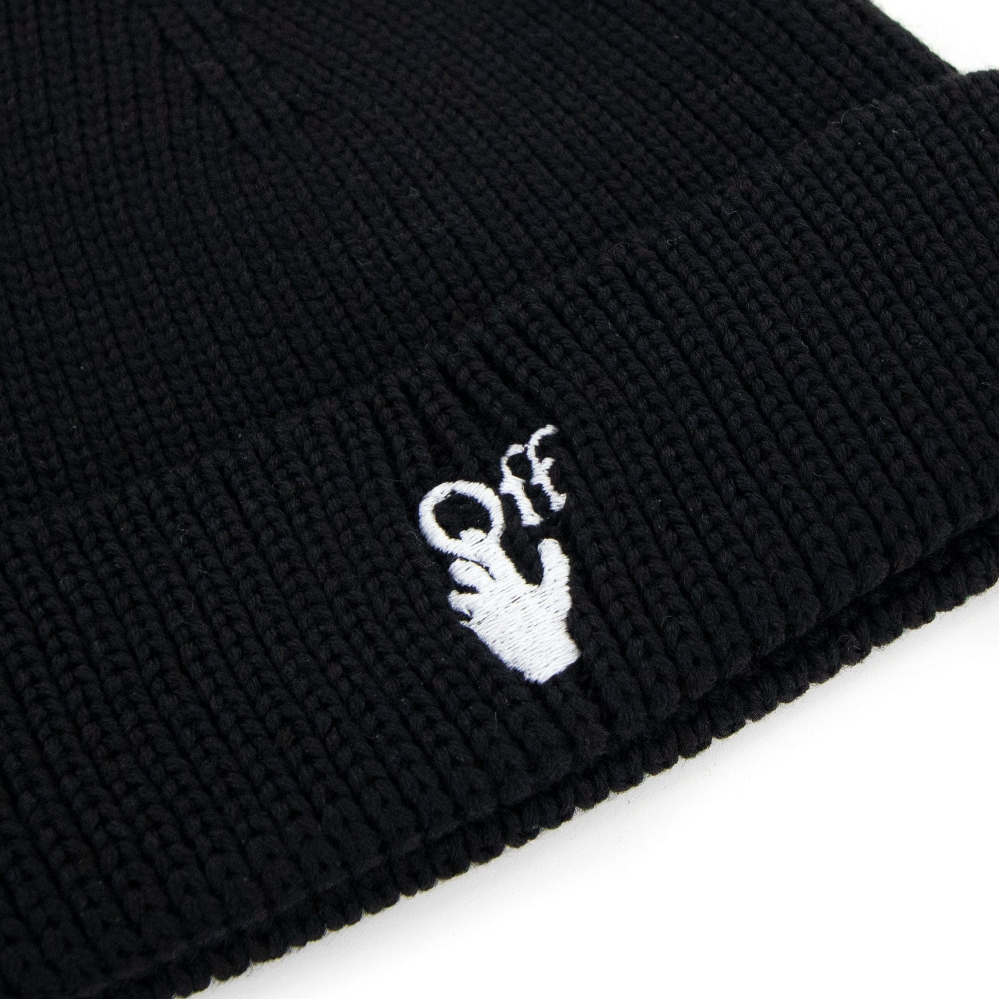 Off White Hand Off Wool Rib Beanie Black/white